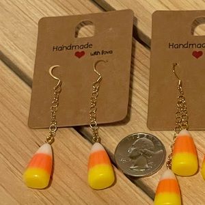 Single Candy Corn Dangle Earrings.
